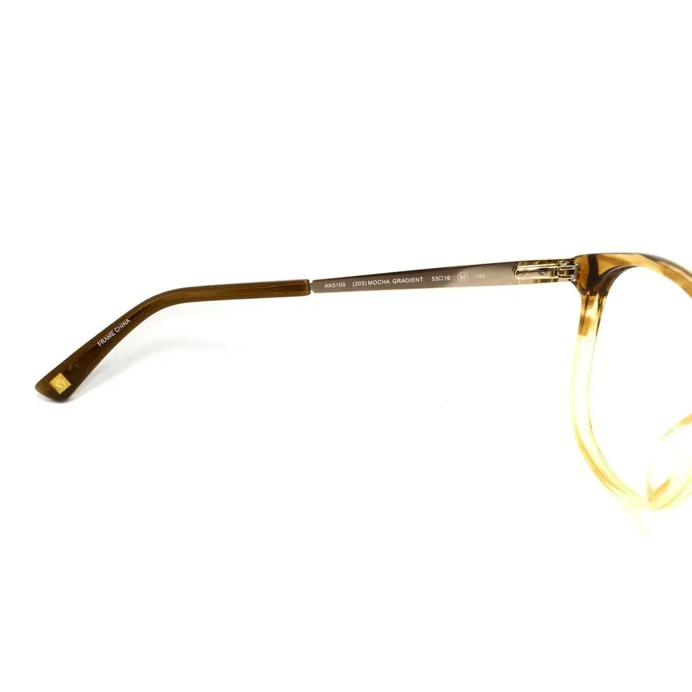 Anne Klein Translucent Honey Amber Round Acetate Glasses